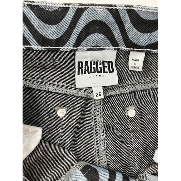 Ragged Jeans Womens 26 Wave Print‎ High Rise Straight Leg Denim Pants - Picture 6 of 7